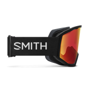 Smith Loam MTB Goggles, Black  w/ Red Mirrored Lenses, opposite profile view.