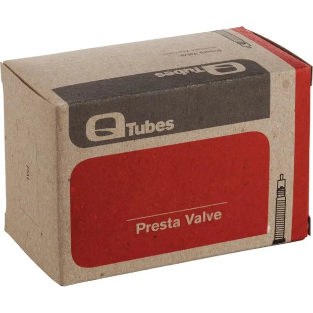 Q-Tubes 700c x 35-43c, 48mm Presta Valve Mountain Bike Tube, full view.