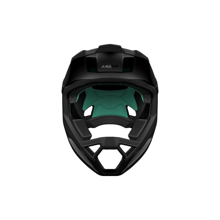 Lazer Cage Kineticore Full Face Helmet, matte black, front view.
