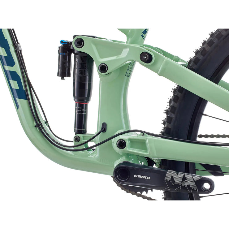 2024 Kona Process 153 DL, Gloss Jade w/ Strom Blue Decals, crank view.