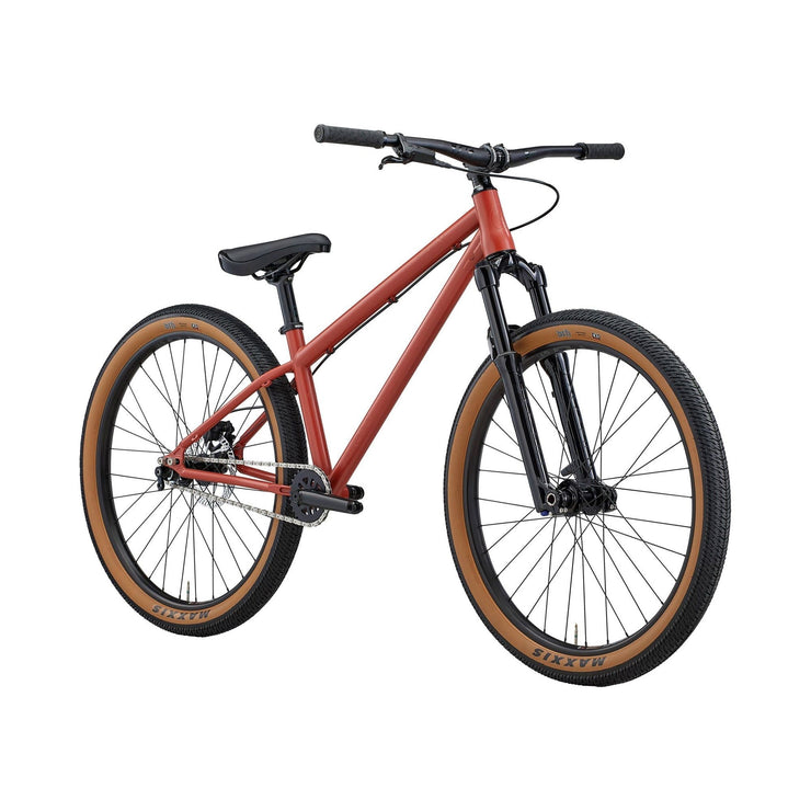 Kona 36e Shonky, Red, fork view.