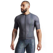  Pearl Izumi Men's Pro Mesh Cycling Jersey, urban sage, full view on model.