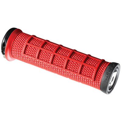 ODI Elite Pro Grips - Burnt Red Black Lock-On, full view