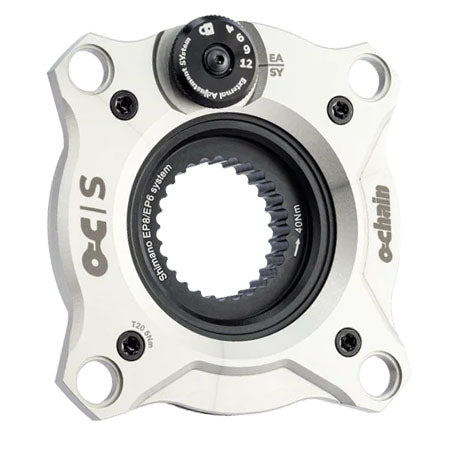Ochain S Easy External Adjust Bosch 55mm Chainline Silver, full view.