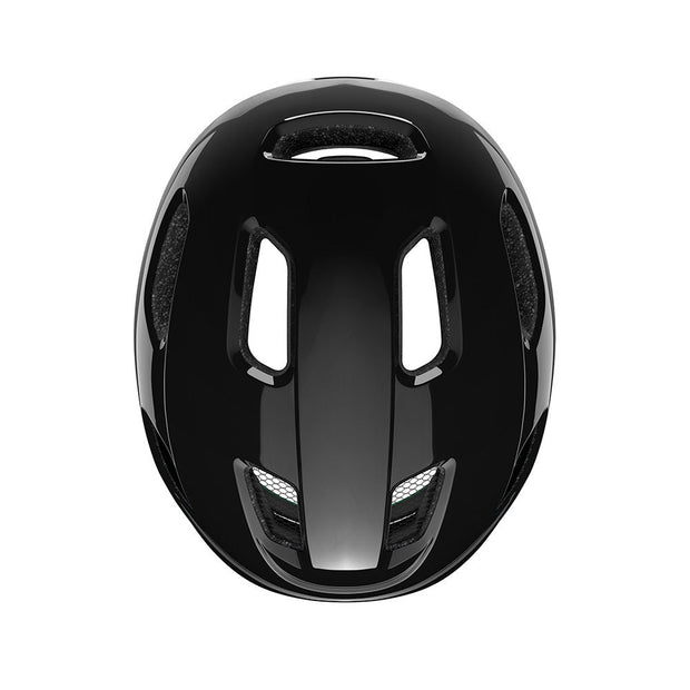 Lazer Nutz Kineticore Kids’ Helmet, black, top view.