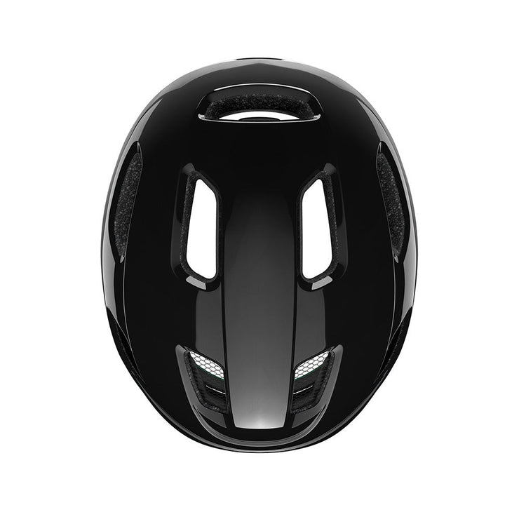 Lazer Nutz Kineticore Kids’ Helmet, black, top view.