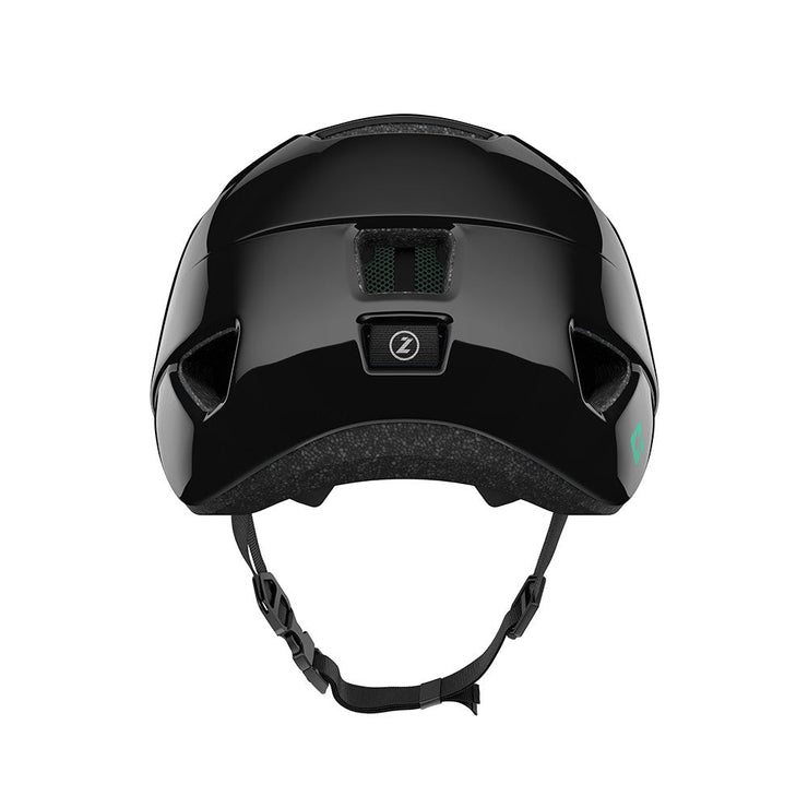 Lazer Nutz Kineticore Kids’ Helmet, black, back view.