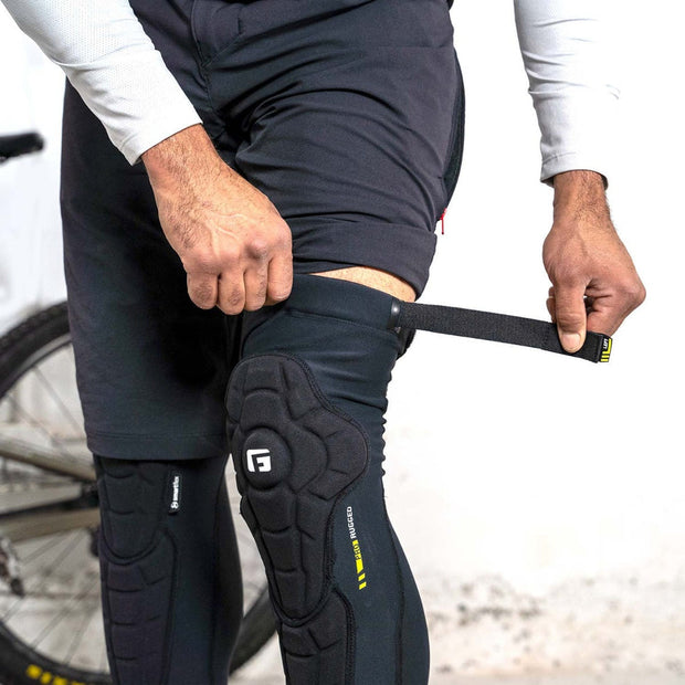 G-form Pro Rugged 2 Knee/Shin Guards, on-model view.
