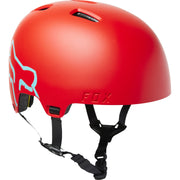 Fox Flight Mountain Bike Helmet, youth, red, full view.