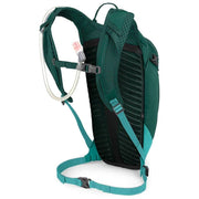 Osprey Salida 8 Hydration Pack, teal, full view of back.
