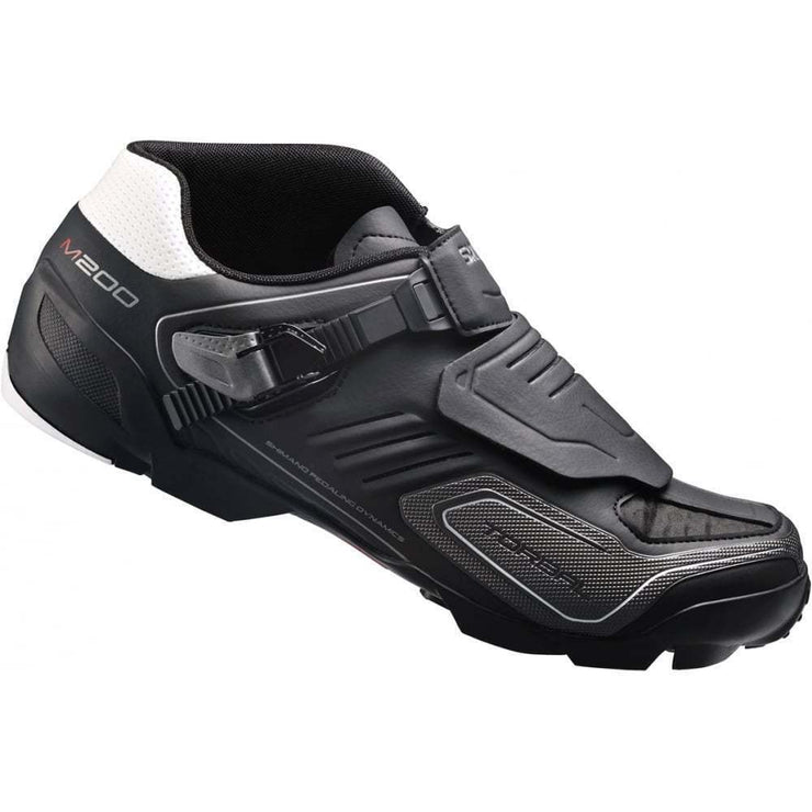 Shimano M200L Mountain Bike Shoes, black, full view.