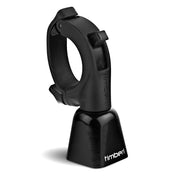 Black timber quick release yew bike bell, full view