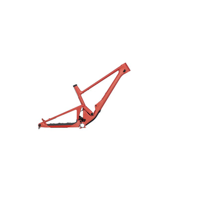 Red bicycle frame on a white background