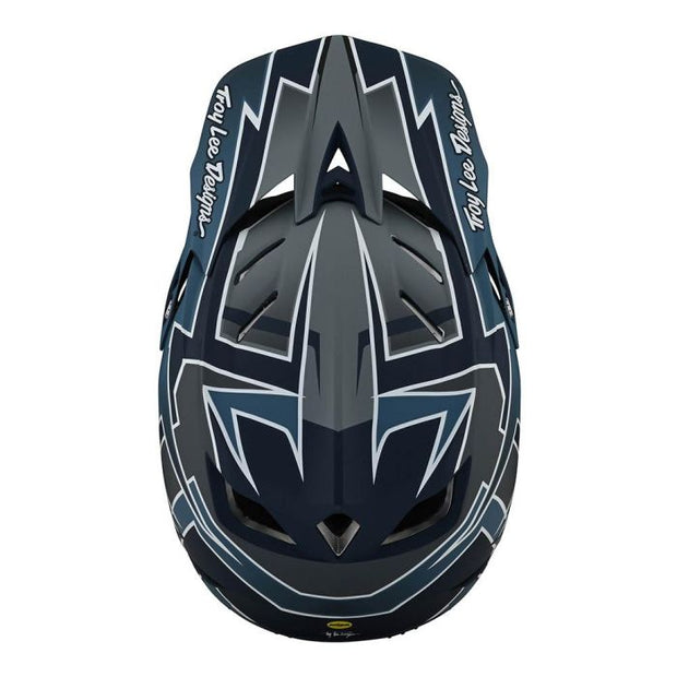 Troy Lee Designs D4 Composite Helmet, graph marine, top view.