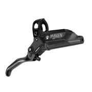 SRAM Maven Silver Disc Brake and Lever - Rear, Post Mount, 4-Piston, SS Hardware, Black, A1, lever full view.