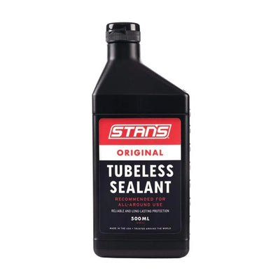 Black bottle of Stans Original Tubeless Sealant on a white background