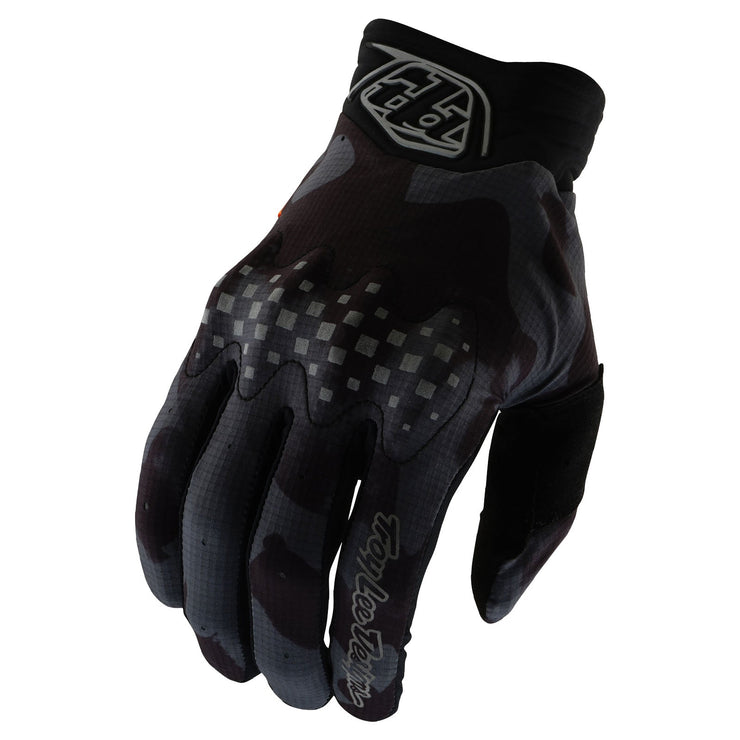 Troy Lee Designs Gambit Glove, blotted black, finger view.
