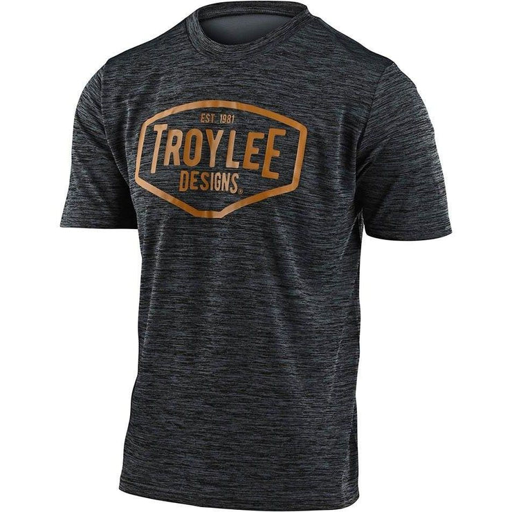 Troy Lee Designs Flowline SS Jersey, heather black/ yellow, full view