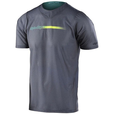 TLD Skyline SS jersey, channel grey, front view.