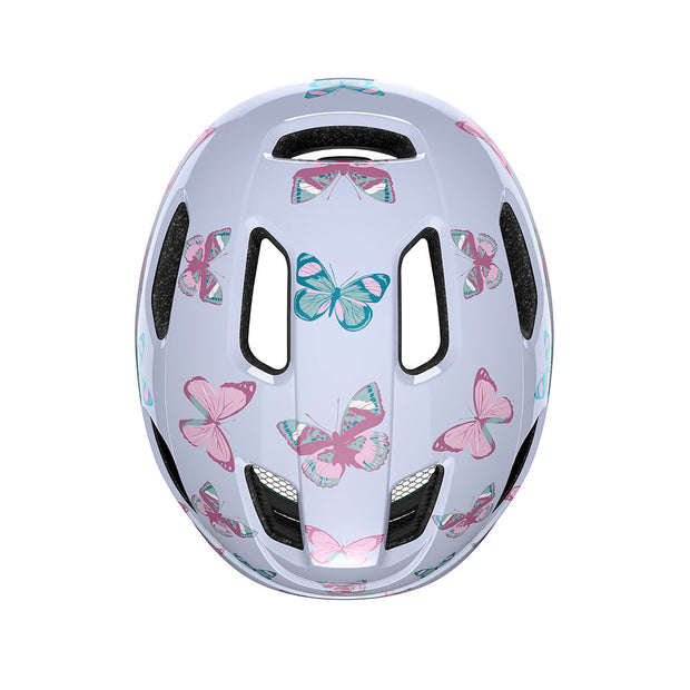 Lazer Nutz Kineticore Kids’ Helmet, butterfly, top view.