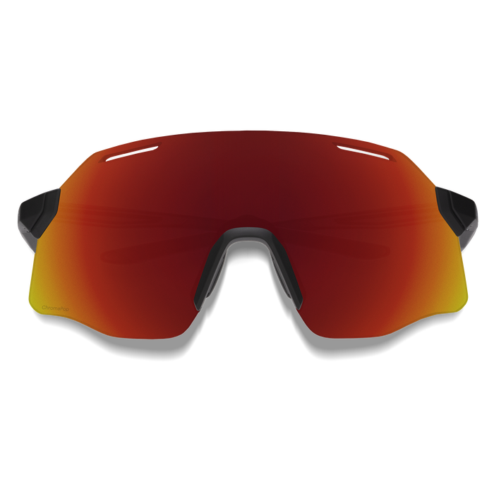 Smith Vert PivLock Sunglasses, black + ChromaPop Red Lenses, front view.