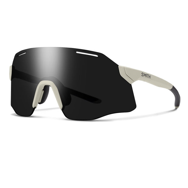 Smith Vert PivLock Sunglasses, Matte White + ChromaPop Black Lenses, full view.