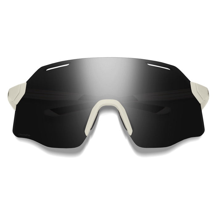 Smith Vert PivLock Sunglasses, Matte White + ChromaPop Black Lenses, front view.
