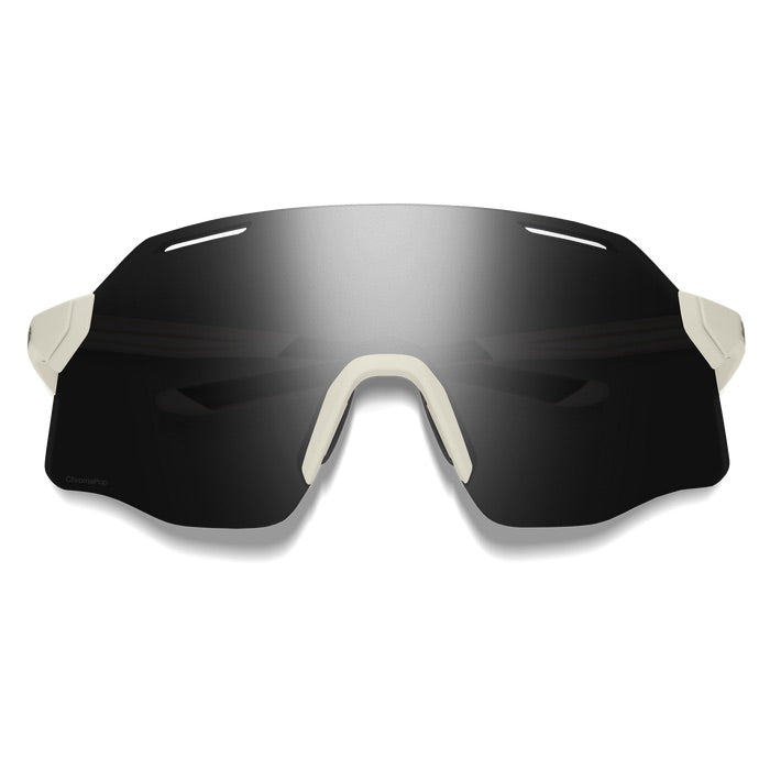 Smith Vert PivLock Sunglasses, Matte White + ChromaPop Black Lenses, front view.