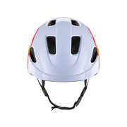 Lazer Pnut Kineticore Kids’ Helmet, rainbow, front view.