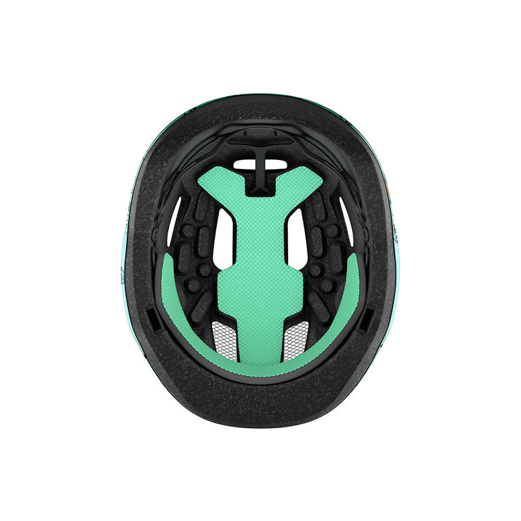 Lazer Pnut Kineticore Kids’ Helmet, sealife, inside view.