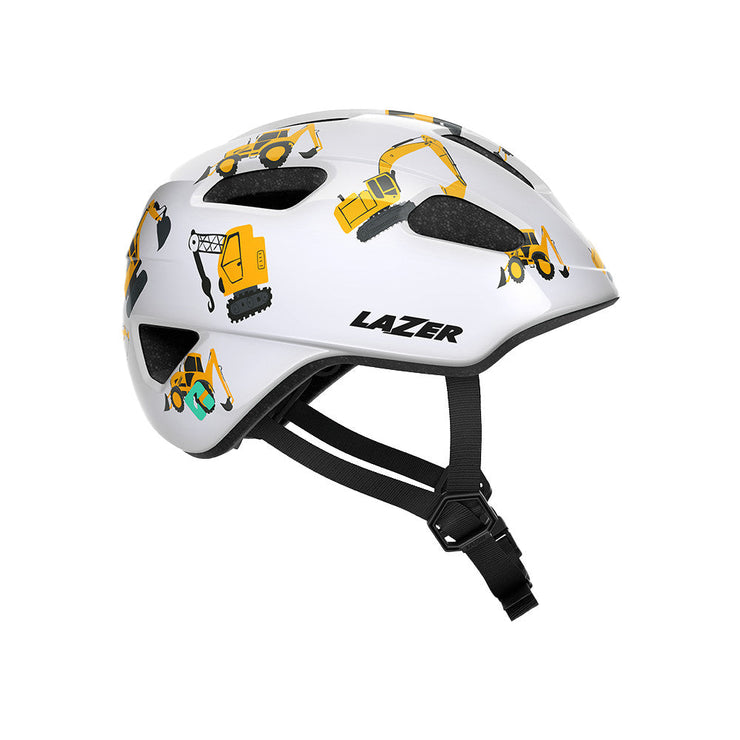 Lazer Pnut Kineticore Kids’ Helmet, diggers, full view.
