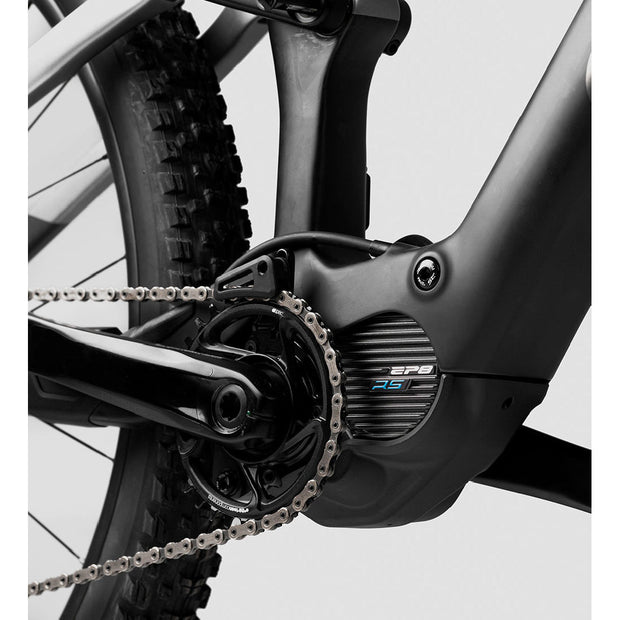 2023 Orbea Rise M20 Carbon Raw / Shark Grey (Matte), battery view.
