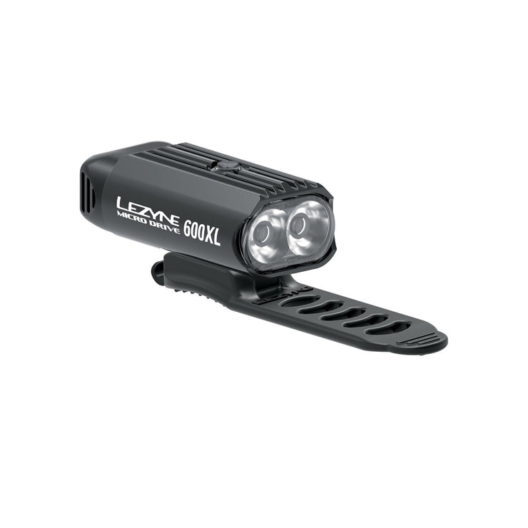 Lezyne Micro Drive 600XL Light in black front/side view