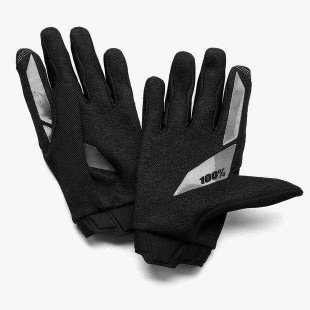 100% RideCamp Glove, black, palm view.