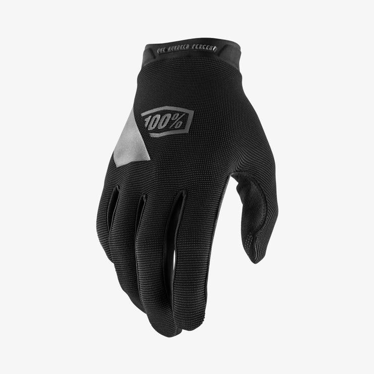 100% RideCamp Glove, black, palm view.