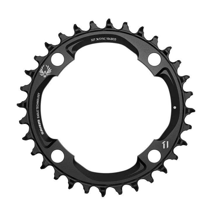 SRAM X-Sync 2 Eagle 11 or 12-Speed Chainring 32T 104mm BCD Black , Full View
