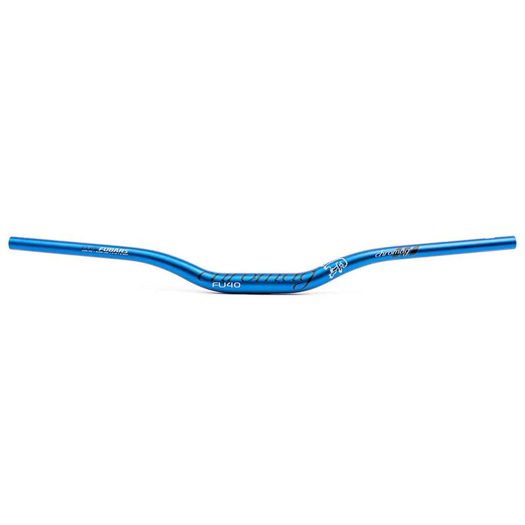 Chromag Fubars FU40 Handlebars, blue, full view.