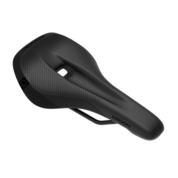 Ergon SM E-Mountain Pro Men's Saddle, stealth, full view.