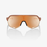 100% S2 Sunglasses- Matte Copper Chromium, HiPER Copper Mirror Lens, front view.