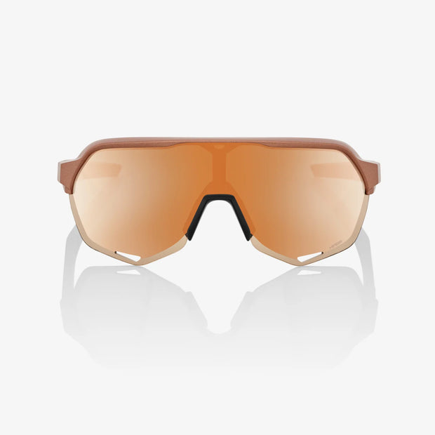 100% S2 Sunglasses- Matte Copper Chromium, HiPER Copper Mirror Lens, front view.