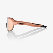 100% S2 Sunglasses- Matte Copper Chromium, HiPER Copper Mirror Lens, side view.