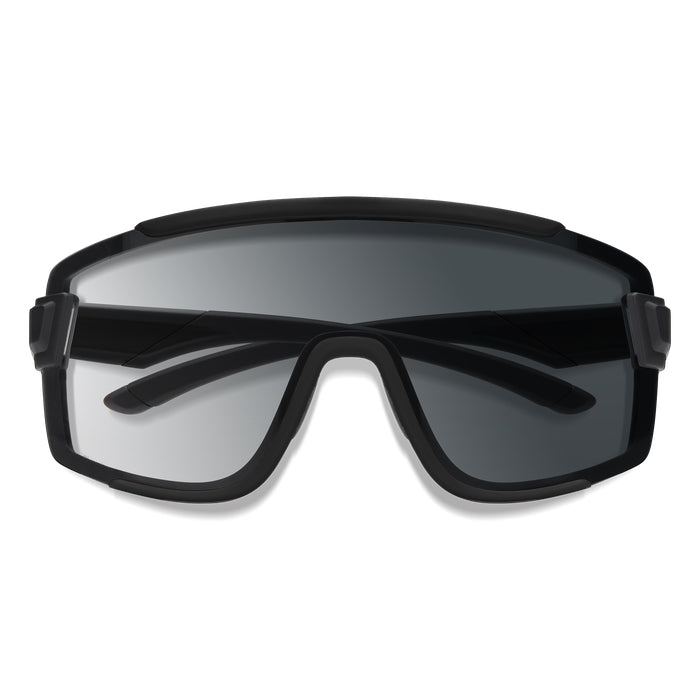 Smith Wildcat Sunglasses with Photochromatic Clear to Gray Lenses, Matte Black Frames, Full View