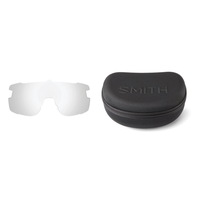Smith Wildcat Sunglasses with Photochromatic Clear to Gray Lenses, Matte Black Frames, with Zip Case and Spare Lens, Full View