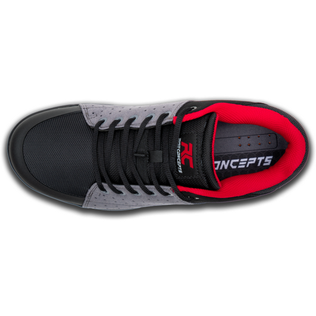 Ride Concepts Livewire All-Terrain Men's Mountain Bike Shoe - 2021, Charcoal/Red, Top View