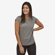 Patagonia Women's Ridge Flow Shirt, black, front view on model.