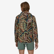 Patagonia Men's Houdini Jacket, cone brown, back view on model.