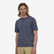Patagonia Men's Capilene Cool Trail Bike Henley in Classic Navy on model front view