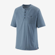 Patagonia Men's Capilene Cool Trail Bike Henley in Light Plume Grey front view
