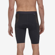 Patagonia Men's Dirt Roamer Bike Liner Shorts - 9½", Black. Rear view on a model.