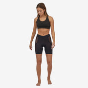 Patagonia Women's Dirt Roamer Liner Short - 8", Black. Front view on a model.